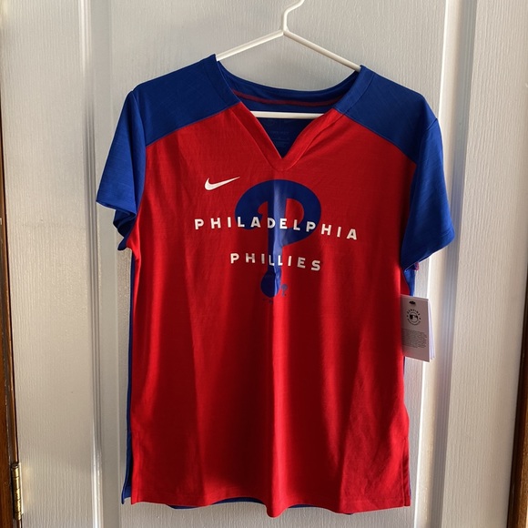Nike dry fit Philadelphia Phillies V neck T shirt, medium NWT - Picture 2 of 11